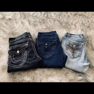 True Religion and rock revival men’s jeans